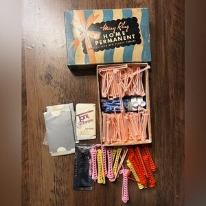 Vintage 50s Mary King Home Permanent Kit Plastic Curlers in Box Complete Kit